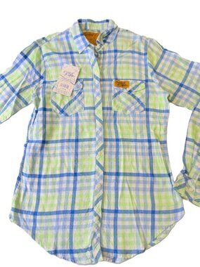 NWT Comfort Outfitter Plaid Cotton Shirt Coastal Dadcore Cottage M 3901